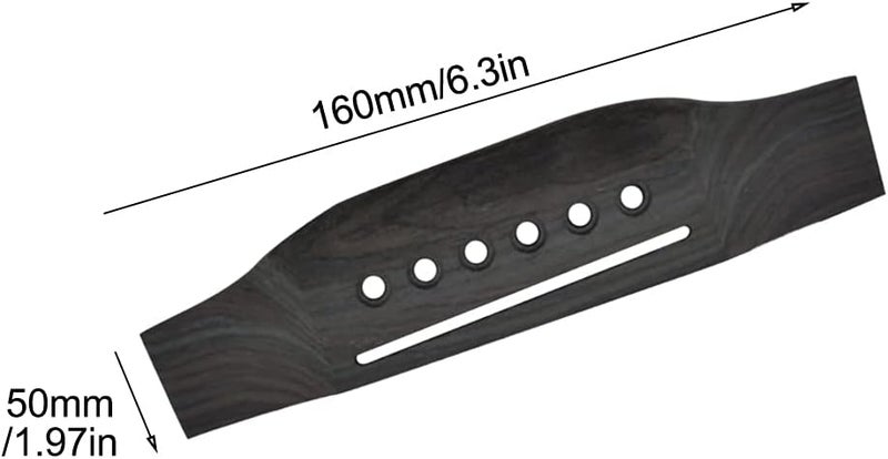 EMVANV 6 String Acoustic Guitar Wooden Bridge, Wooden Guitar Saddle Nut Slotted with 6 Bridge Pins Set Guitar Pin Guitar Nut Guitar Up Saddle for Improve Guitar Sound Quality - Image 4